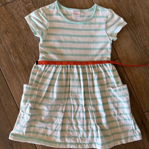 Hanna Andersson mint green striped pocket 100% cotton dress size 100-US 4 - Picture 5 of 7